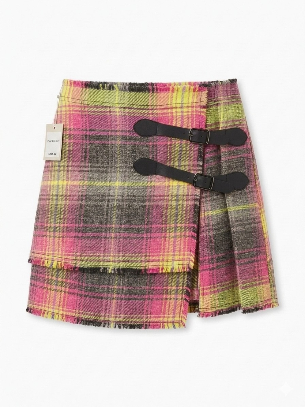 Urban Outfitters / Kimchi Blue pink plaid kilt mini skirt